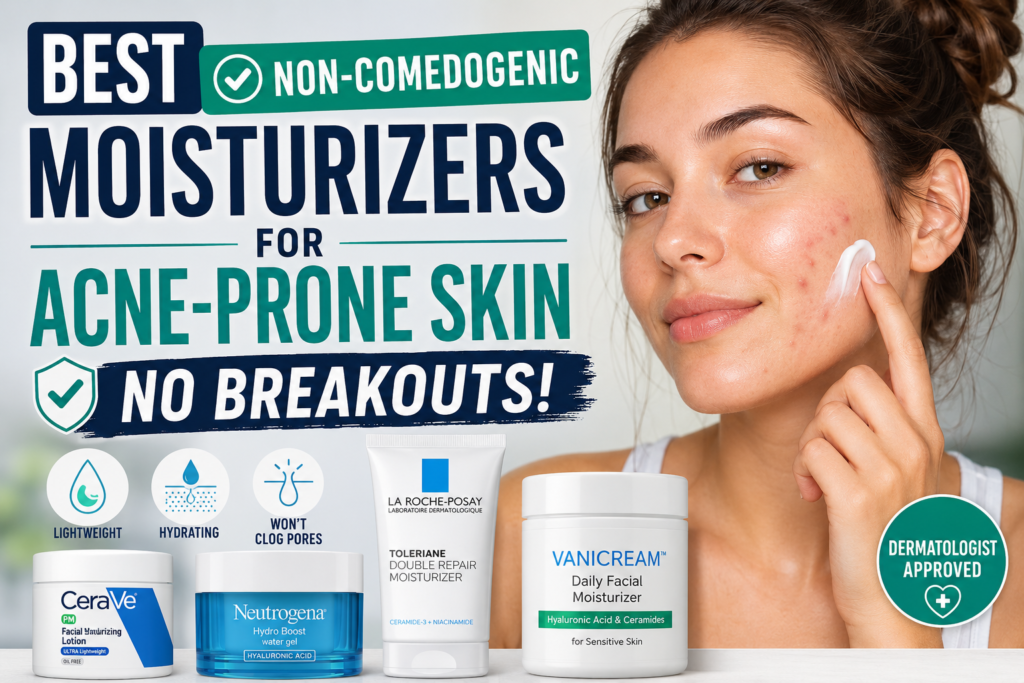 Best Non-Comedogenic Moisturizers for Acne-Prone Skin (No Breakouts) – 2026 Guide